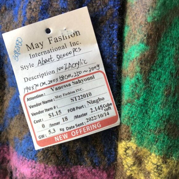 Colorful Scarf XXL with Print / Foulard coloré à motif XXL - Picture 3 of 3